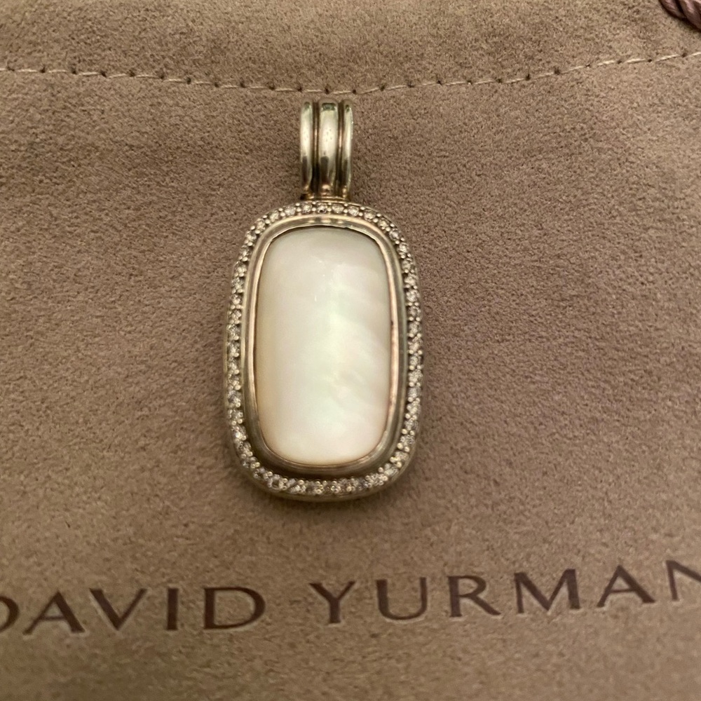 David Yurman mother of pearl and diamond pendant enhancer